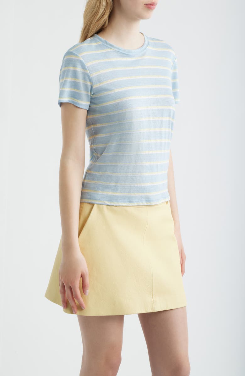 FRAME The Linen Baby Tee, Alternate, color, Chambray Blue Multi