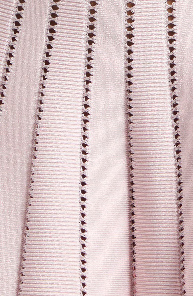 Balmain Crossover Neck Halter Open Stitch Sweater Dress, Alternate, color, 4Hq Pink