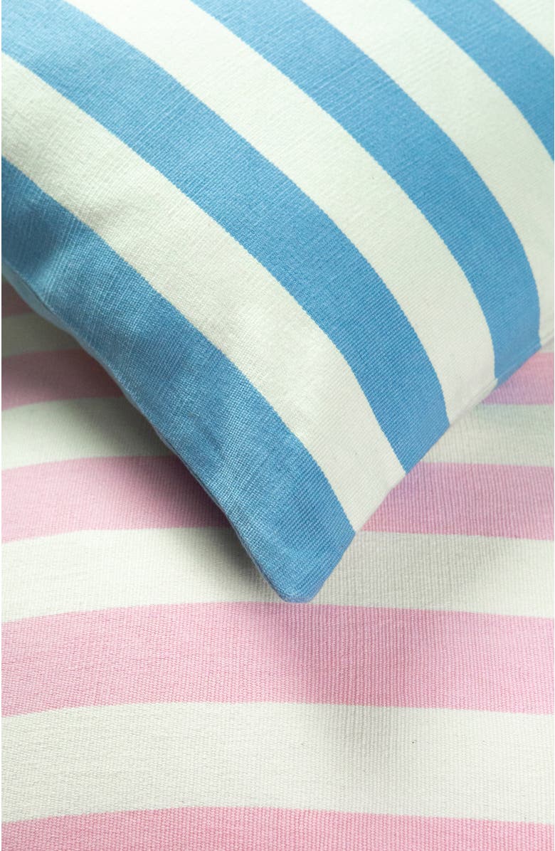 Archive New York Cabana Stripe Handwoven Cotton Throw Pillow, Alternate, color, Blue