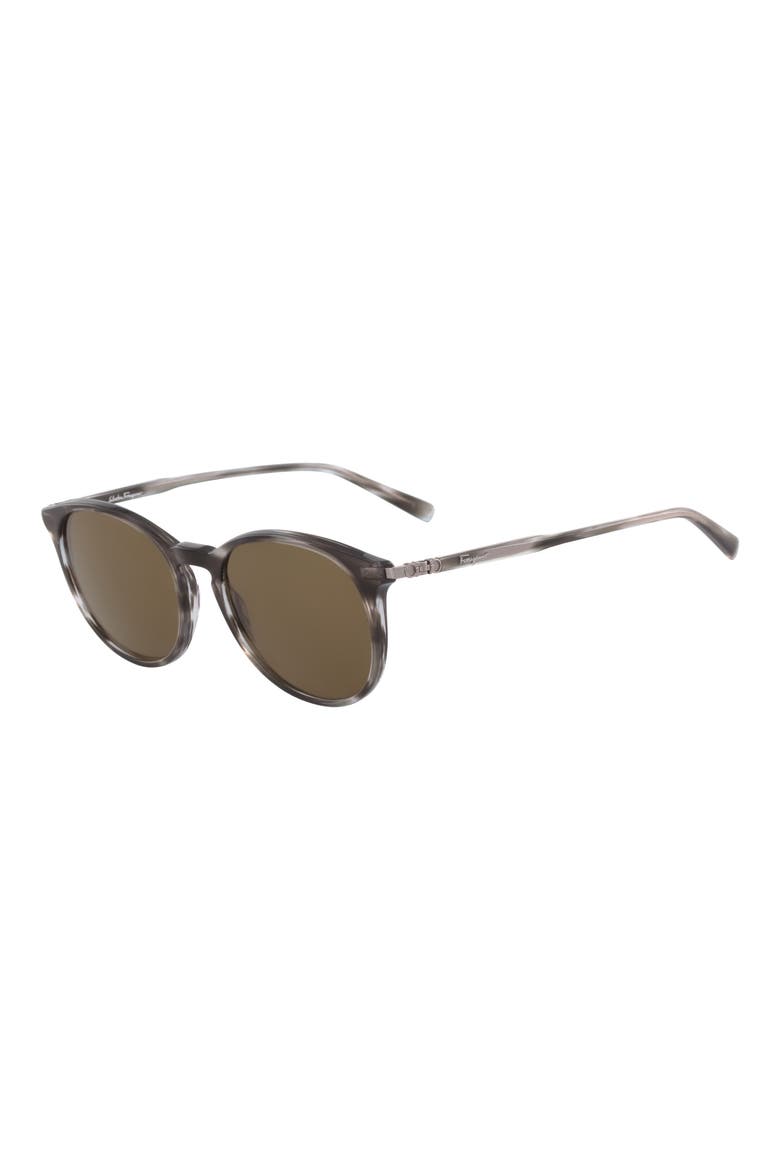 53mm Round Sunglasses, Alternate, color, STRIPED GREY