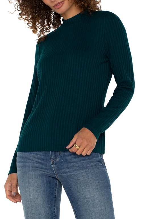 Liverpool Los Angeles Rib Knit Top In Green