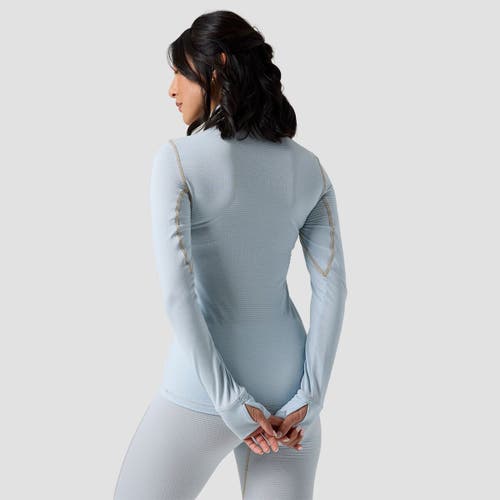 Backcountry Pines Microgrid Ultra-lt Baselayer 1/4-zip Top In Blue