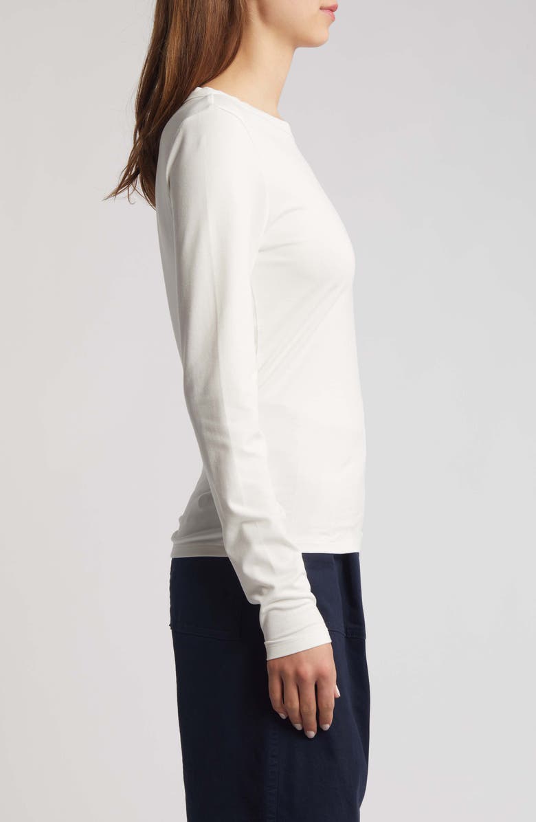 BOSS Efitala Long Sleeve Crewneck T-Shirt, Alternate, color, Soft Cream