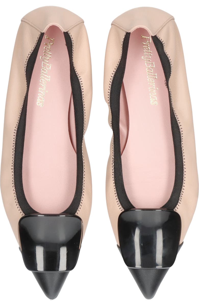 Pretty Ballerinas Pointed Toe Brooch Ballet Flat, Alternate, color, Beige