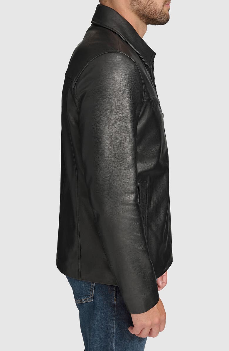 Andrew Marc Gosford Lambskin Leather Jacket, Alternate, color, Black