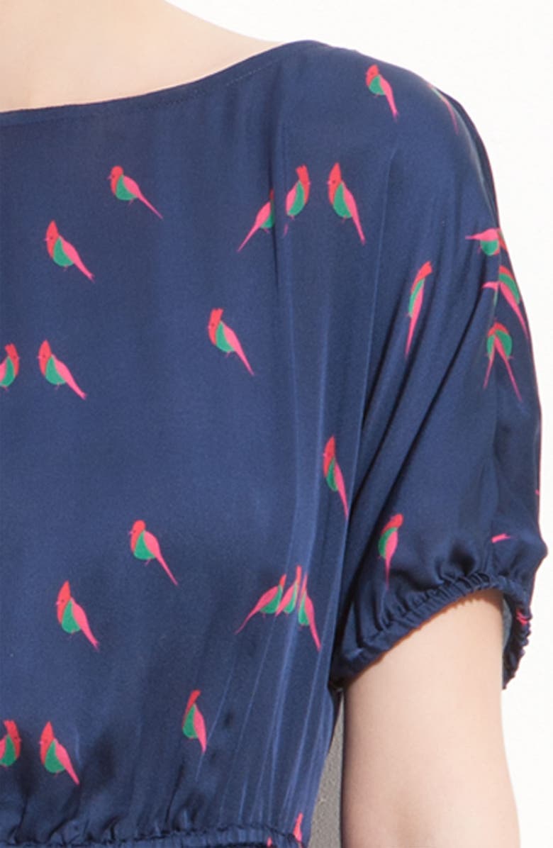 MARC BY MARC JACOBS 'Finch Charm' Print Silk Dress, Alternate, color, 