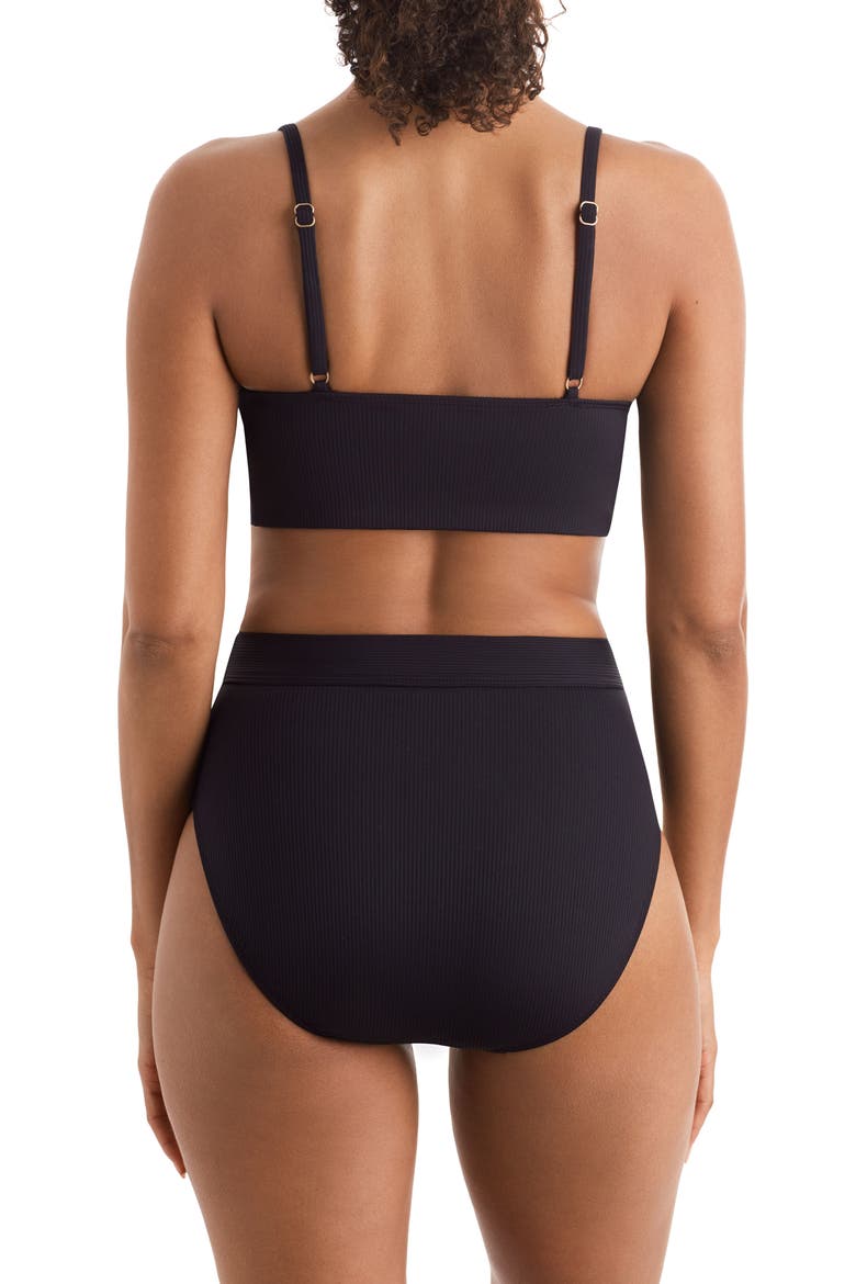 Brooke High Waist Bikini Bottoms, Alternate, color, BLACK