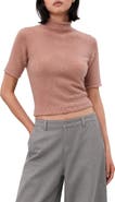 Love By Design Toddy Mock Neck Short Sleeve Sweater