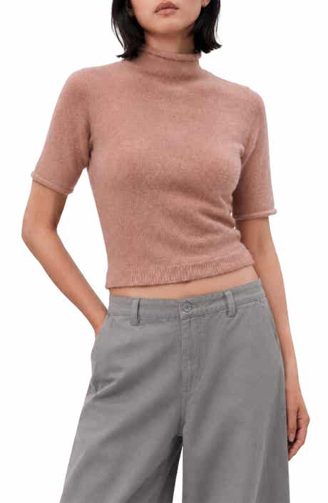 Toddy Mock Neck Short Sleeve Top