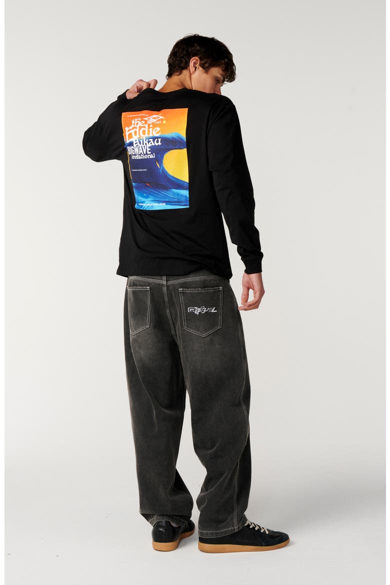 Eddie Would Go Poster Art Long Sleeve Cotton Graphic T-Shirt, Alternate, color, BLACK