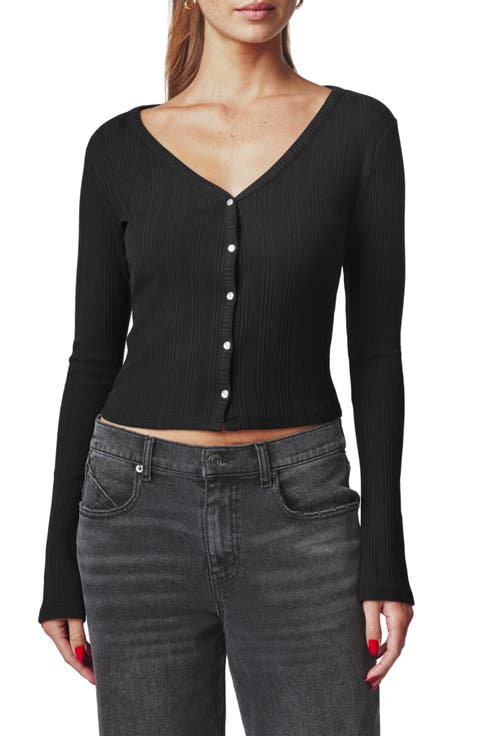 Ribbed Henley Cardigan