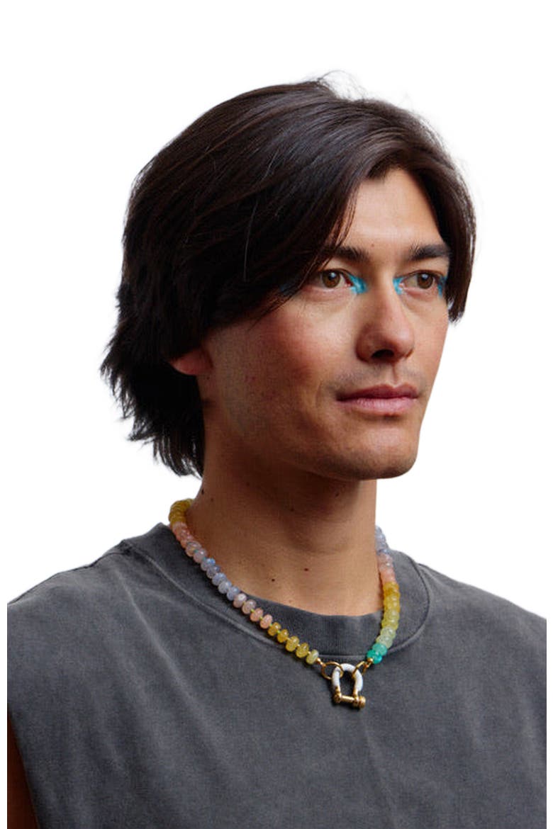 Garcia Multicolor Moonstone Gold Plated Necklace, Alternate, color, Multicolor