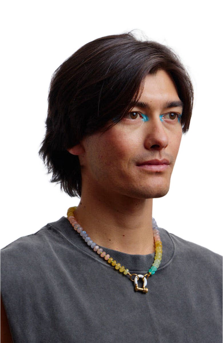 SHOP SPICY DAN Garcia Multicolor Moonstone Gold Plated Necklace, Alternate, color, Multicolor