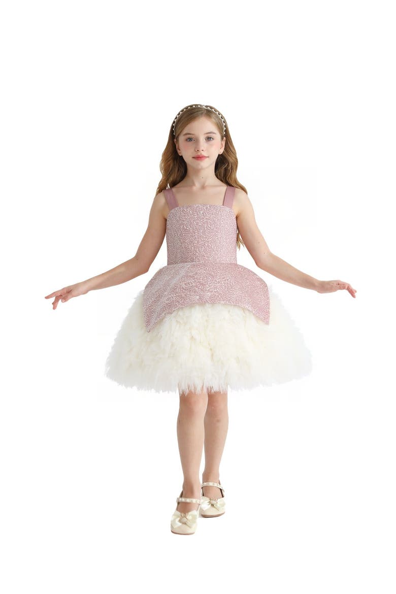 Glitter & Tulle Celebration Dress, Alternate, color, Pink