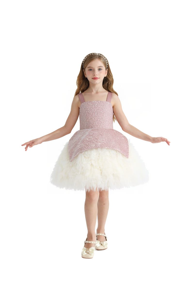 Tulleen Glitter & Tulle Celebration Dress, Main, color, Pink