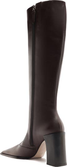 Raffaela Up Block Pointed Toe Knee High Boot