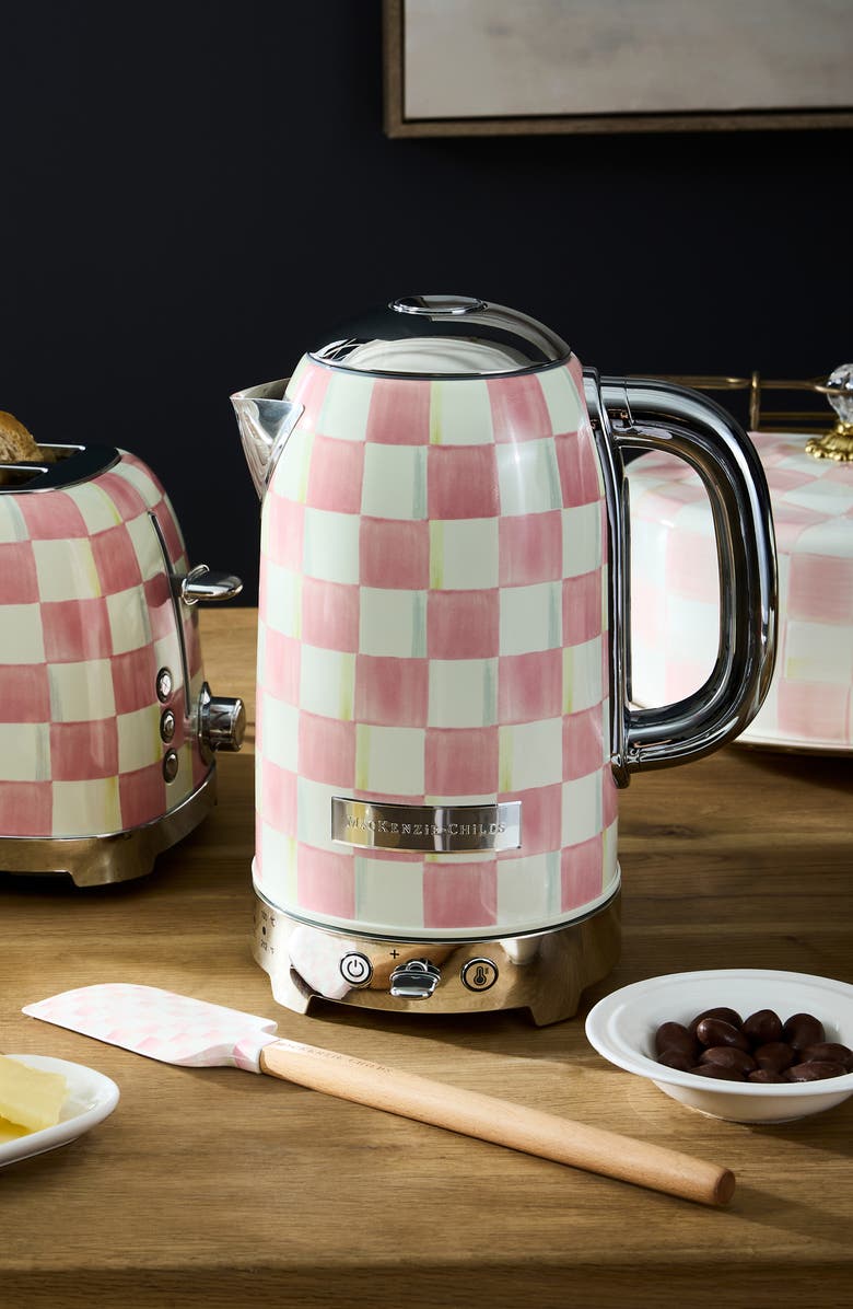 MACKENZIE CHILDS Rosy Check Electric Kettle, Alternate, color, Rosy