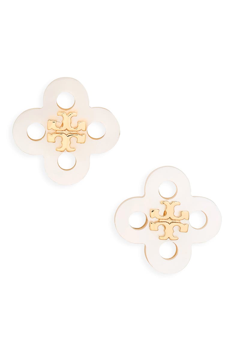 Forget Me Not Stud Earrings, Main, color, TORY GOLD / MOTHER OF PEARL
