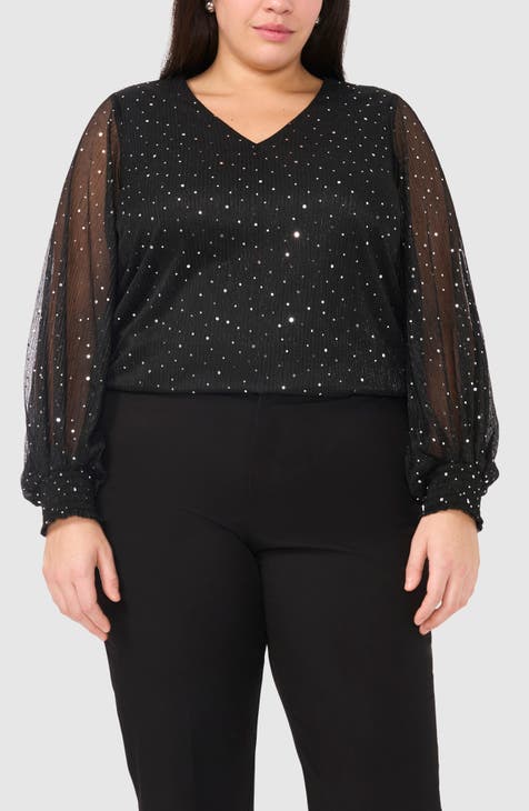 Sequin tops for plus size women online