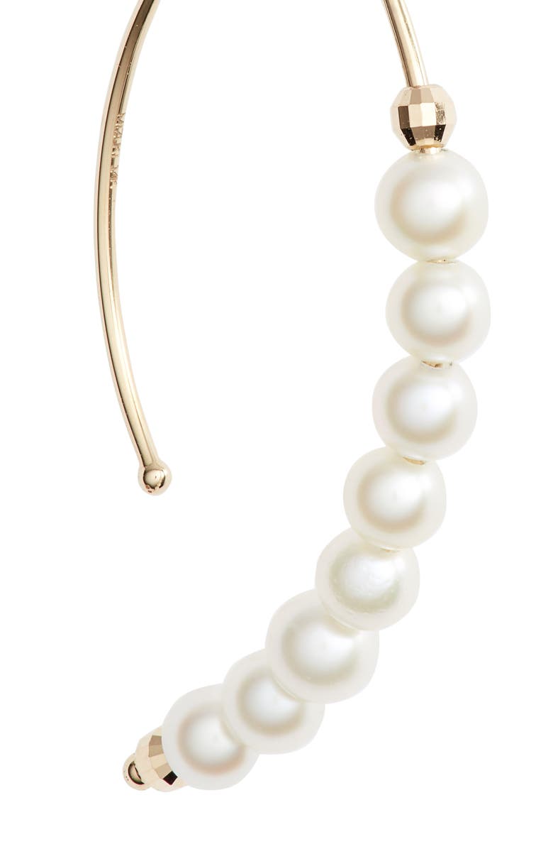 Mizuki Pearl Marquis Hoop Earrings, Alternate, color,