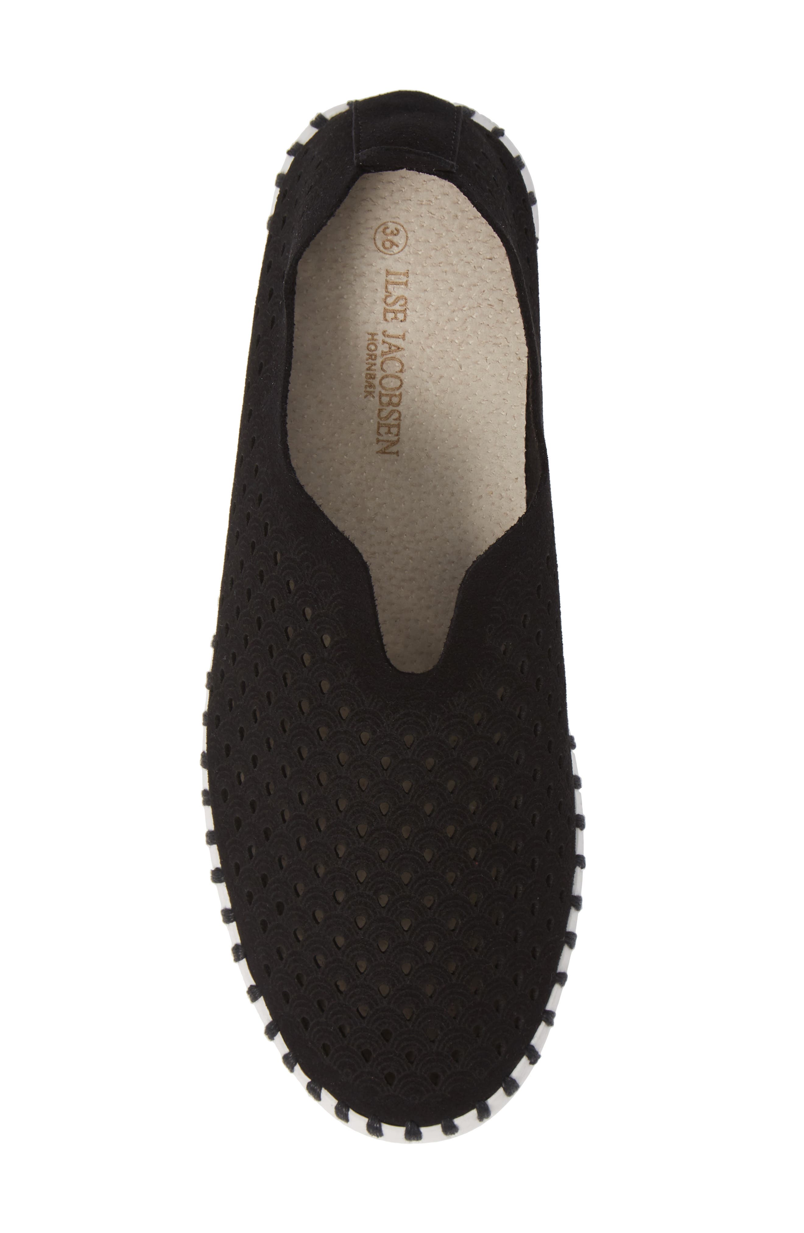 Ilse Jacobsen Tulip 139 Perforated Slip-On Sneaker, Alternate, color, Black