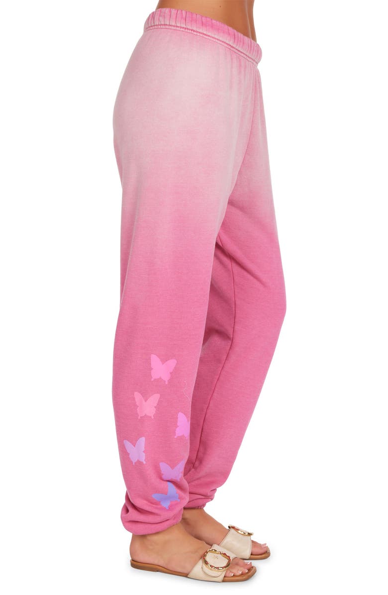 Lauren Moshi Nika Ombre Butterfly Heart Sweatpants, Alternate, color, Pink Ombre