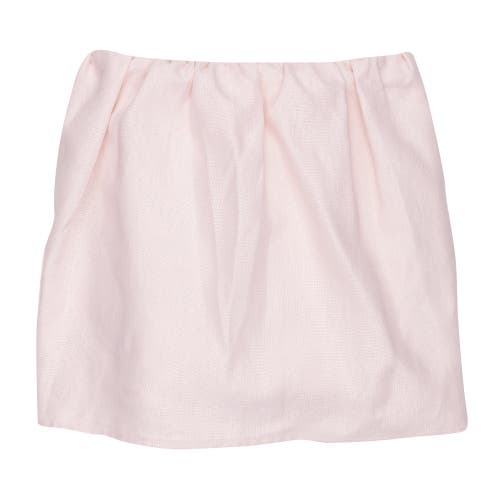 Lambs & Ivy Floral Garden Linen Shirred Crib Skirt/dust Ruffle In Pink
