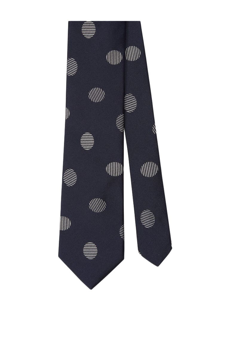 Robert Oval Geo Jacquard Best of Class Necktie, Main, color, Navy