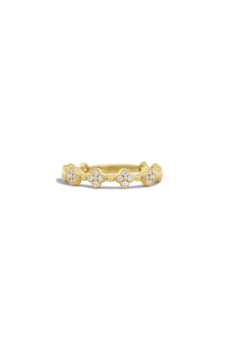 The Lovery Fine Jewelry Diamond Clover Band, Main, color, Yellow Gold
