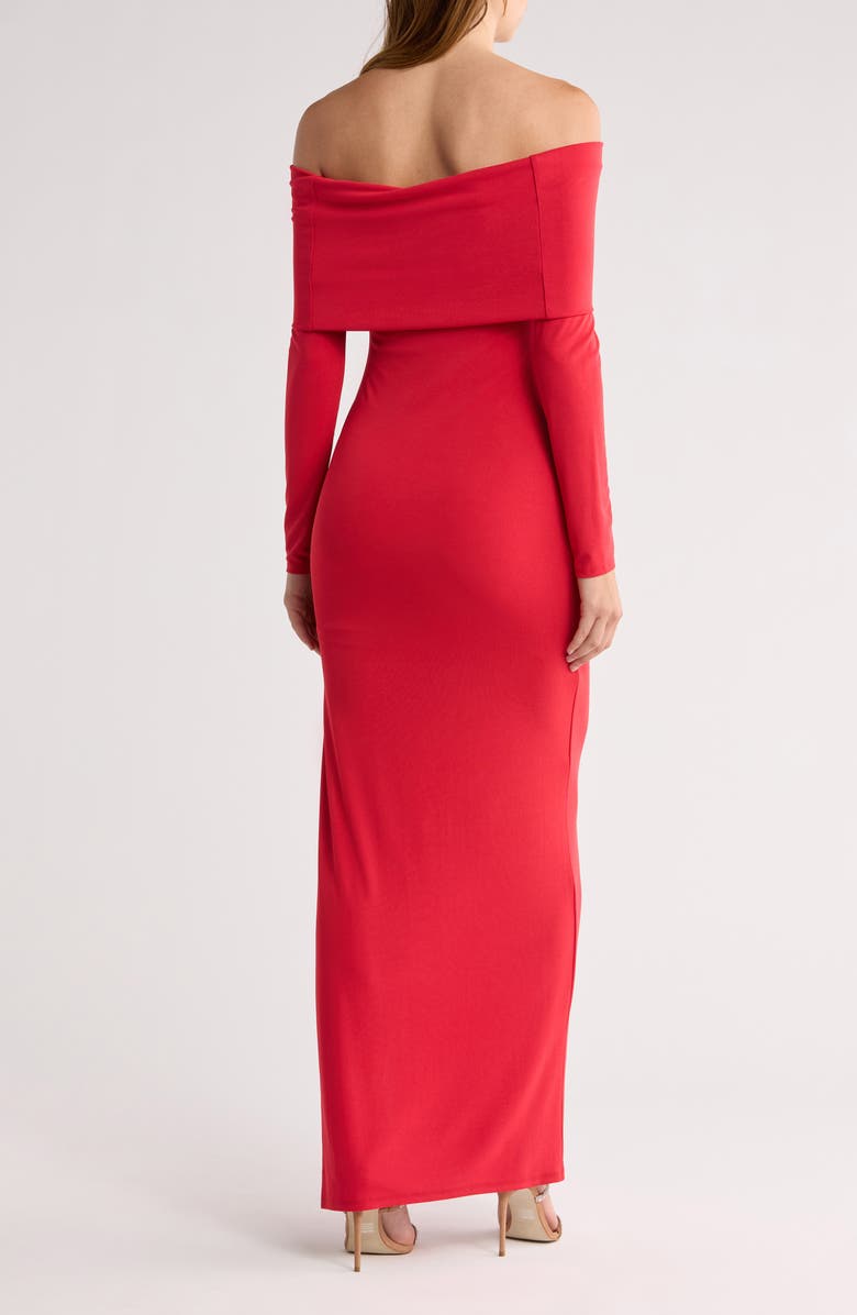 Alice + Olivia Coretta Off the Shoulder Long Sleeve Maxi Dress, Alternate, color,