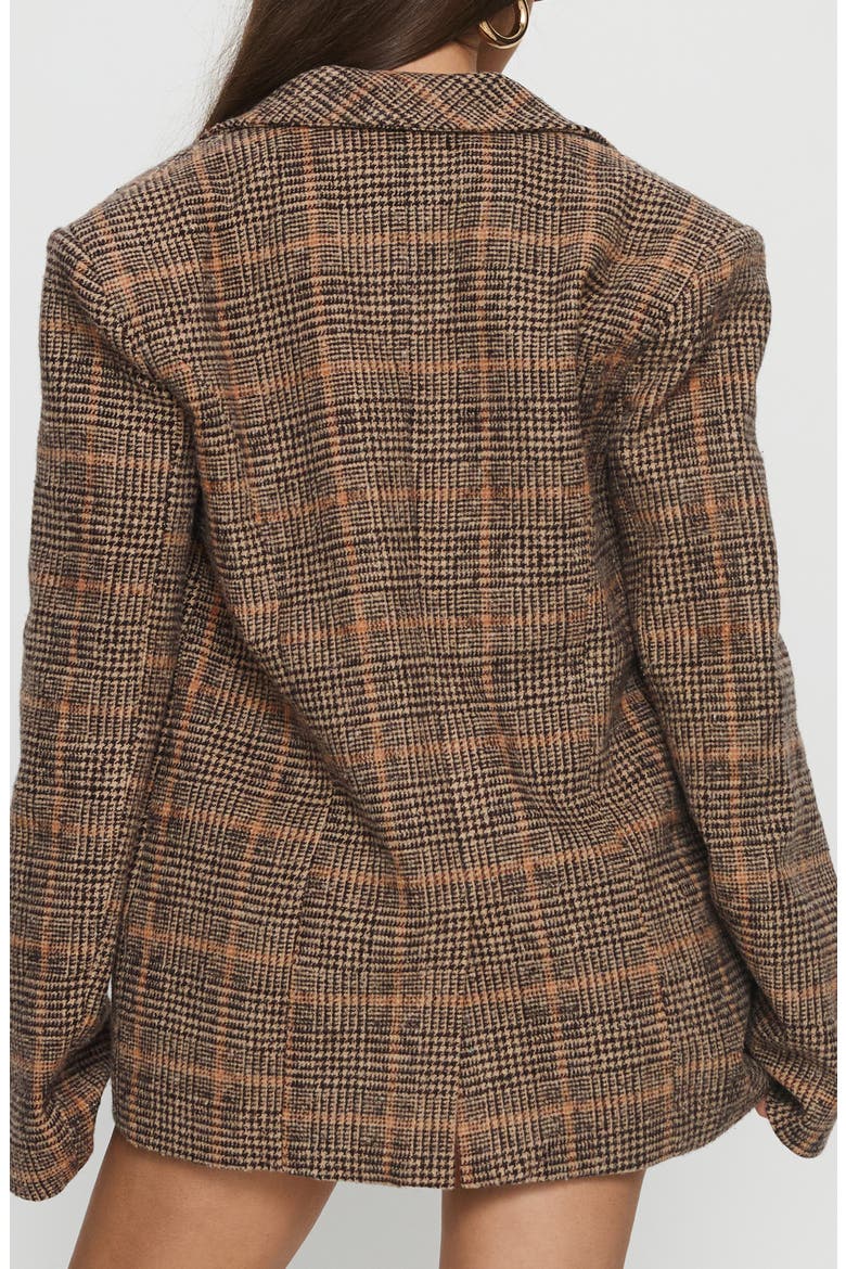 Ayvanna Oversize Glen Plaid Blazer, Alternate, color, BROWN PLAID