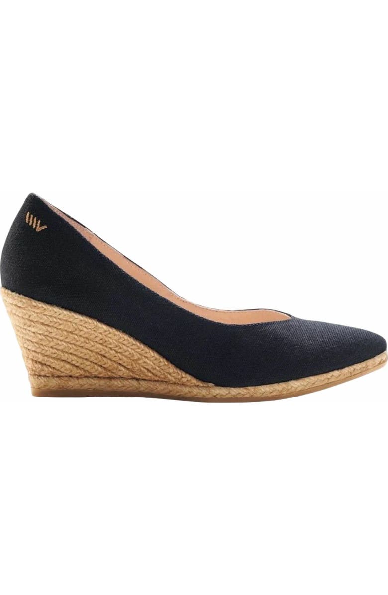 VISCATA Roses Canvas V Cut Espadrille Wedges, Alternate, color, Black