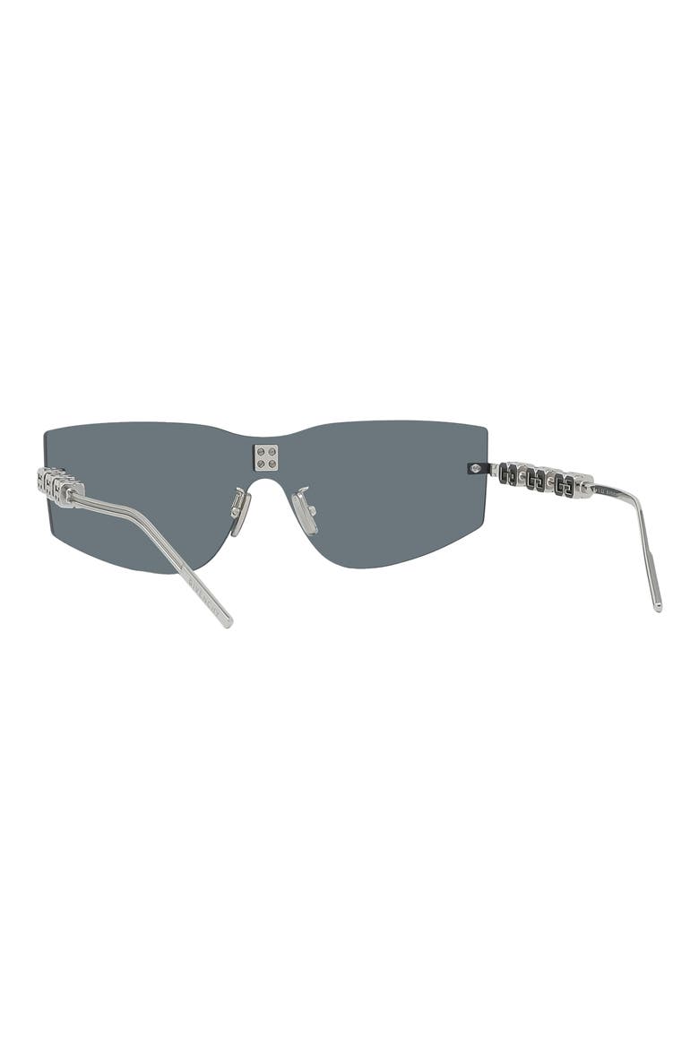 4Gem 138mm Oval Sunglasses, Alternate, color, SHINY PALLADIUM / SMOKE MIRROR