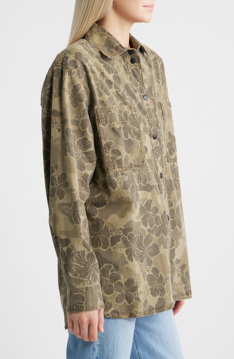 Rip Curl Paradise Camo Cotton Button-Up Shirt, Alternate, color, Khaki