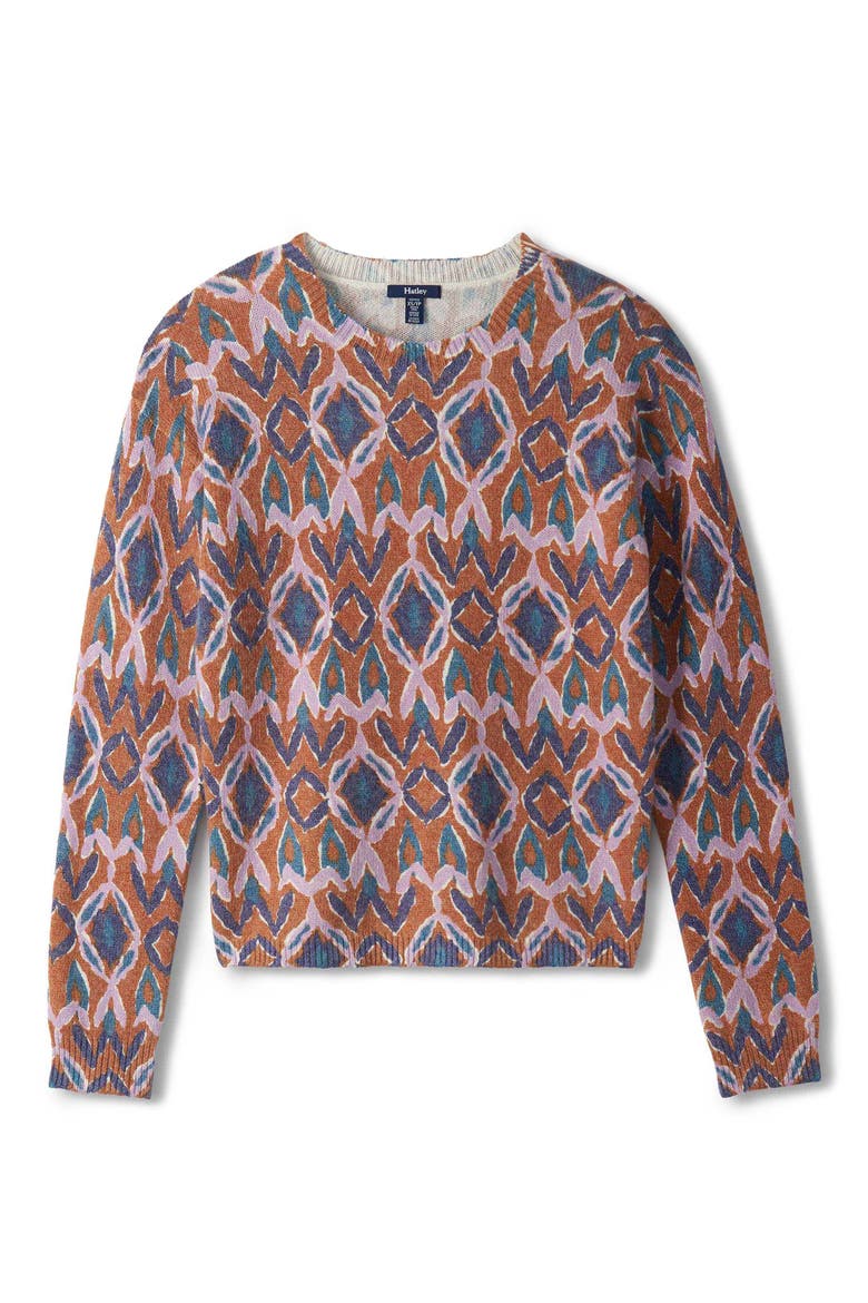 Noa Textured Ikat Sweater, Alternate, color, BRAN
