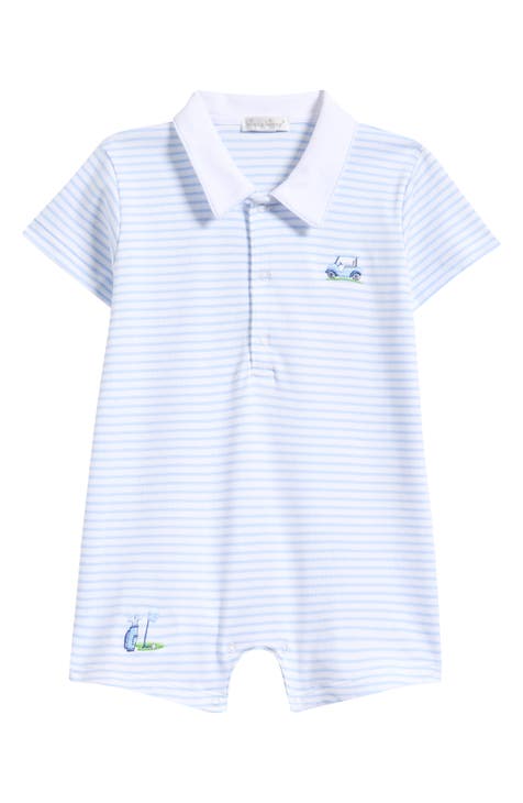Kissy Kissy Baby Boys Blue Striped Sky Traffic Romper main image 1