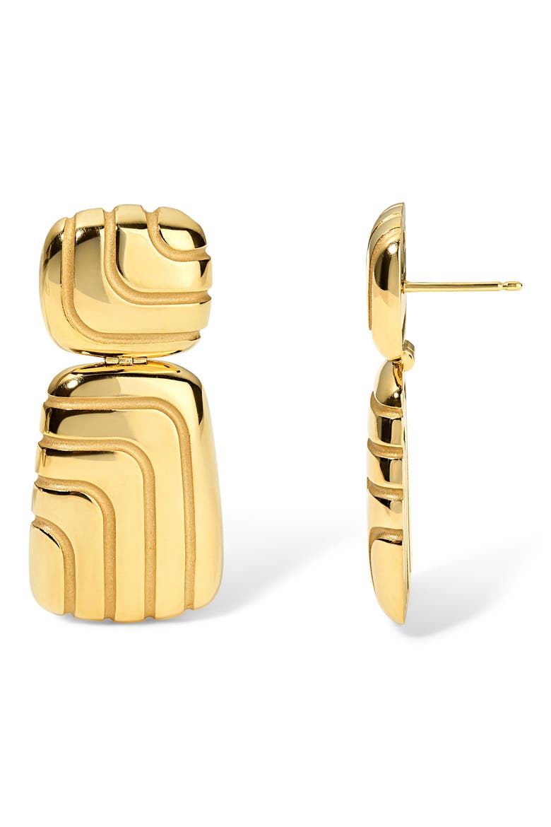 Labyrinth Earrings, Main, color, YELLOW GOLD
