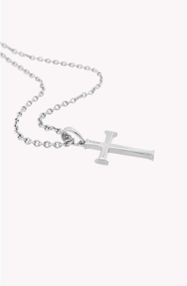 Rizen Jewelry Large Cross Pendant Necklace, Alternate, color, Sterling Silver