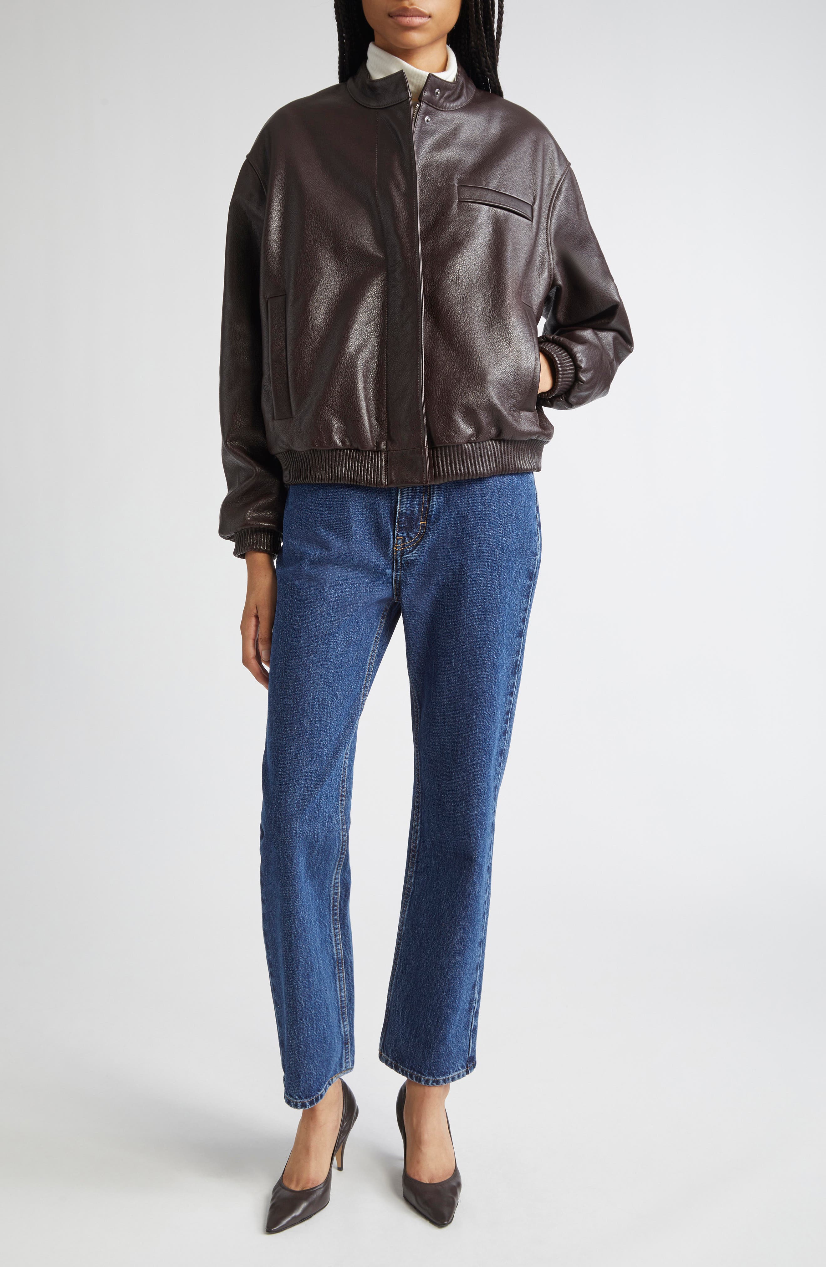 Marlow Leather Bomber Jacket (Women) | Nordstrom