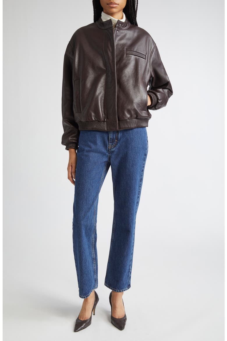 LOULOU DE SAISON Marlow Leather Bomber Jacket (Women) | Nordstrom