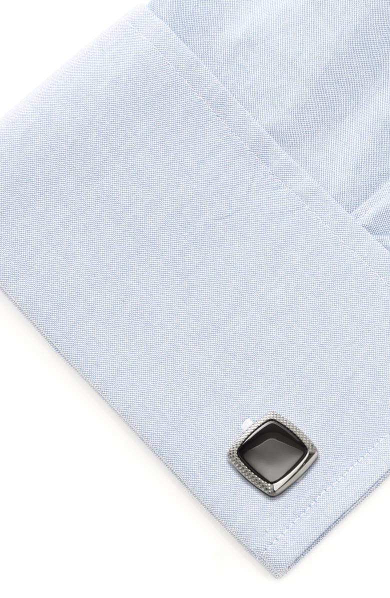 Cufflinks, Inc. Onyx Cushion Cuff Links, Alternate, color, Silver
