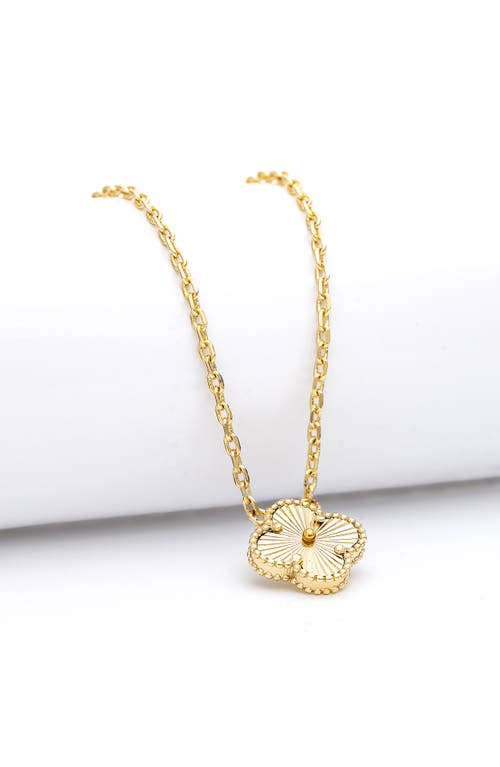 Rivka Friedman Mini Clover Pendant Necklace In Gold