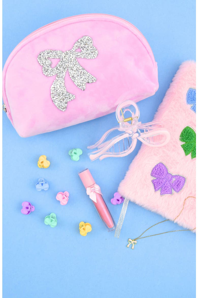 Kids' Bow Cosmetics Bag, Alternate, color, MULTI