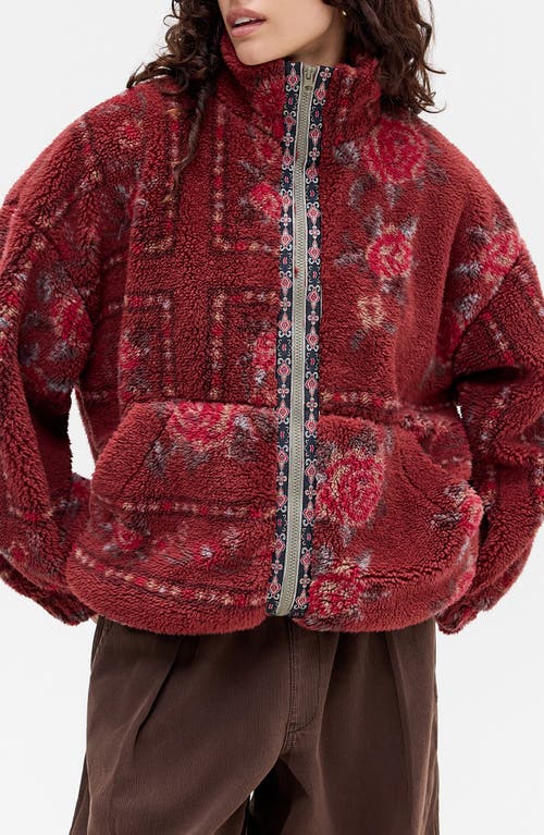 Bdg Urban Outfitters Print Fleece Jacket In Red