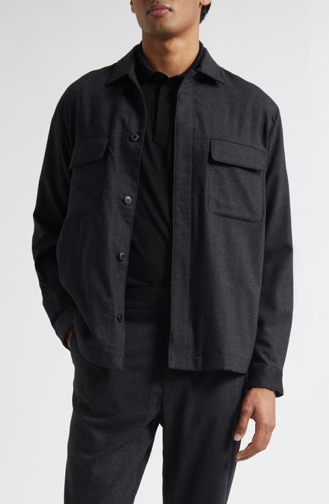 Stretch Virgin Wool 
Cashmere Flannel Overshirt