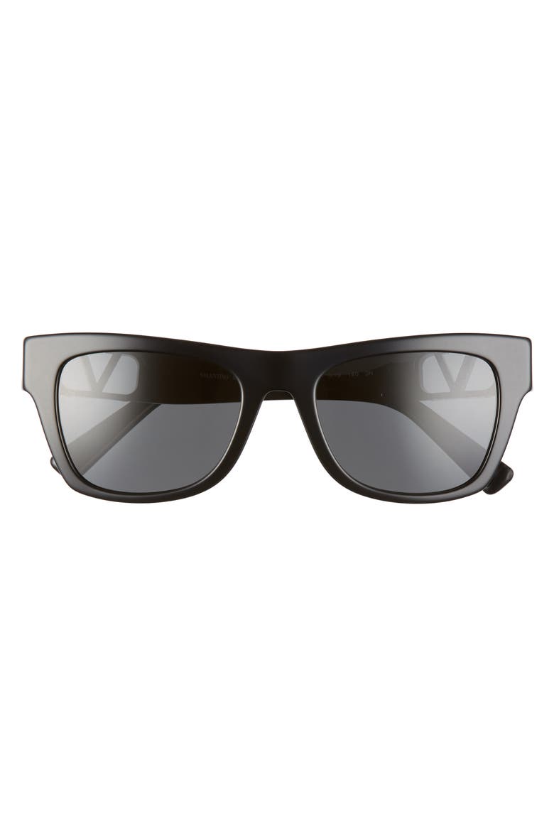 52mm Sunglasses, Alternate, color, BLACK/ SMOKE SOLID