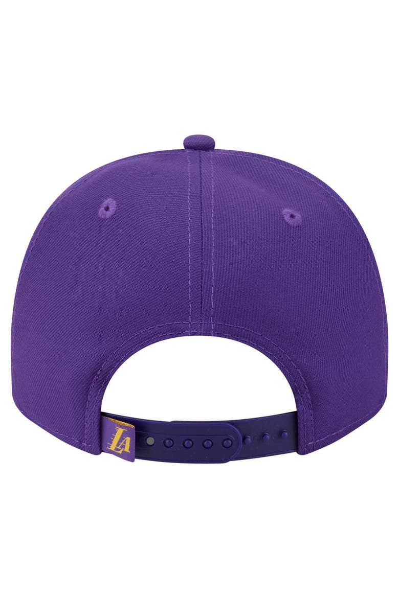 Men's New Era  Purple Los Angeles Lakers Injection Cartoon Logo A-Frame 9FIFTY Adjustable Hat, Alternate, color, Purple