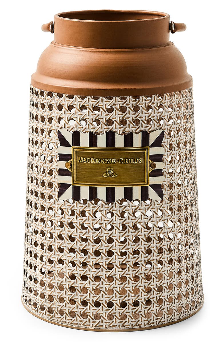 MACKENZIE CHILDS Cane Small Lantern, Alternate, color, Beige