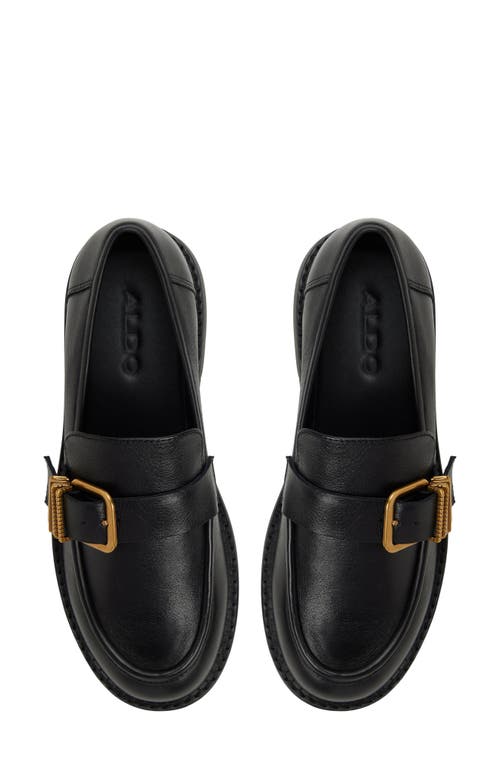 Aldo Kalya Loafers With Gold Buckle Detailing In Black