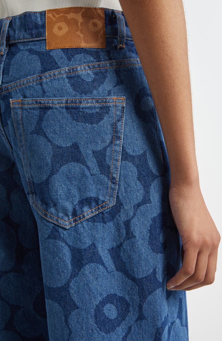 Marimekko Maridenim Unikko Loose Fit Jeans, Alternate, color, Mid Indigo